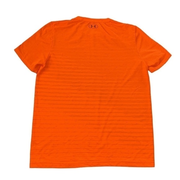 Under Armour Orange Black Short Sleeve Crew Neck‎ Activewear Shirt Size L - Picture 2 of 5